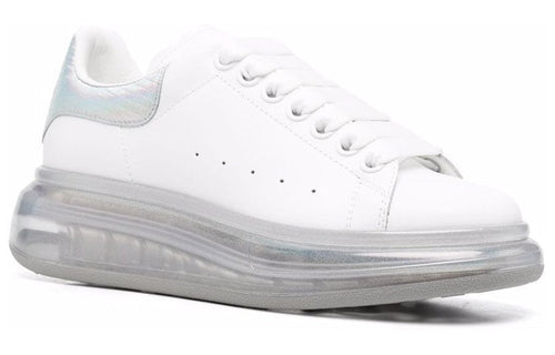 (WMNS) Alexander McQueen Leather Larry Oversized Sneakers 'White Iridescent' 611698WIB9U9620 #