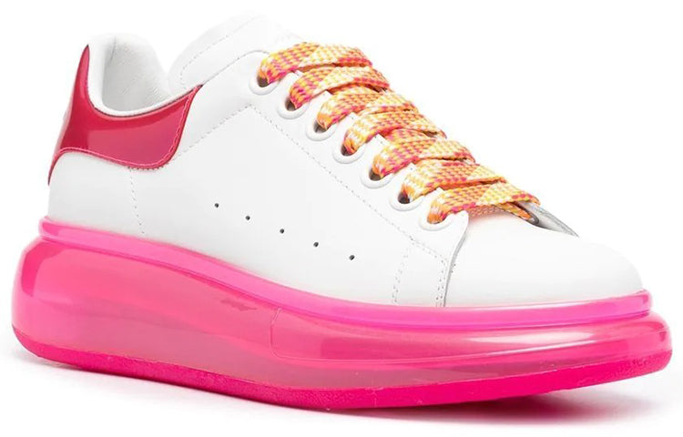 (WMNS) Alexander McQueen Oversized Lace-Up Sneakers 'White Rose Pink' 697109WIBNF9753 #
