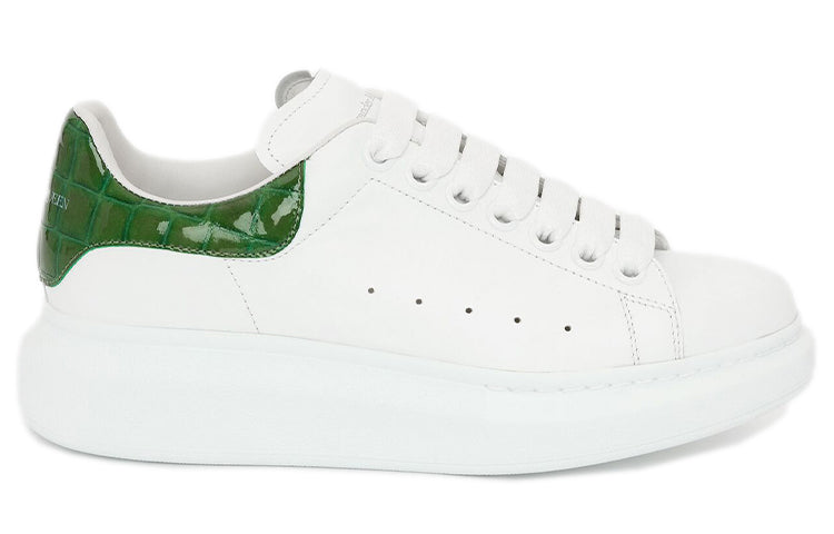 (WMNS) Alexander McQueen Oversized Sneaker 'White Green Crocodile' 553770WIAF89409 #