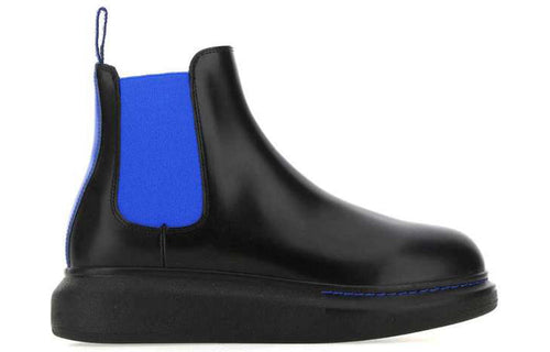 (WMNS) Alexander McQueen Hybrid Chelsea Boots 'Black Royal' 586398WHX5W1338 #