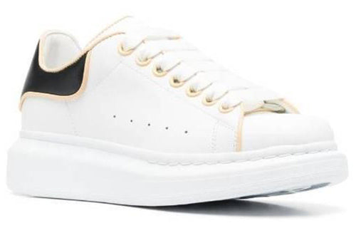 (WMNS) Alexander McQueen Oversized Leather Sneakers 'White Black' 733003WHJE58808 #