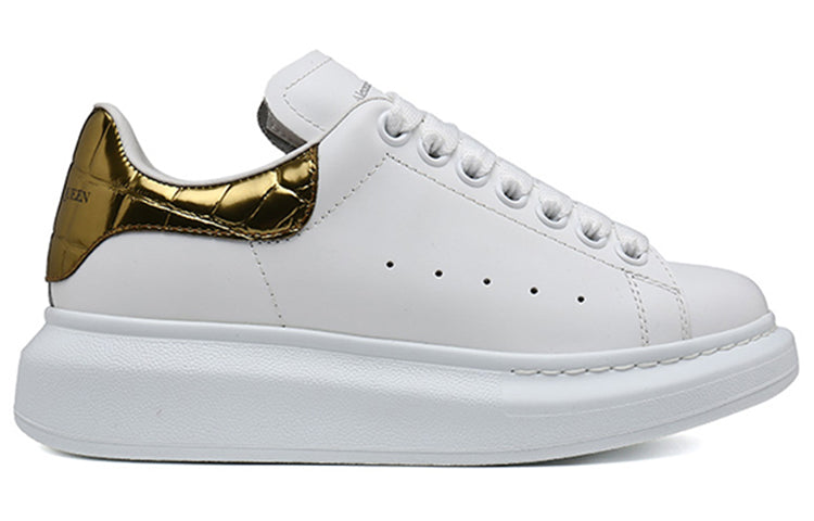 (WMNS) Alexander McQueen Oversized Sneaker 'Gold Crocodile' 553770WHYBQ9075 #