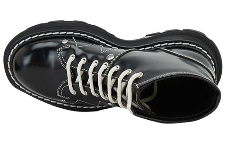 (WMNS) Alexander McQueen Tread Lace-Up Boots 'Black' 604253WHZ811090 #