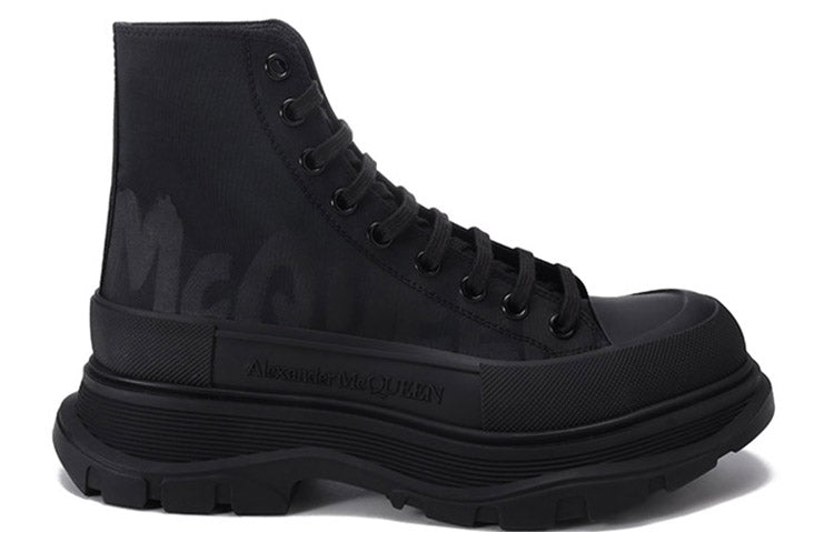 Alexander McQueen Tread Slick Logo Printed Sneakers 'Black' 682420W4RQ21070 #