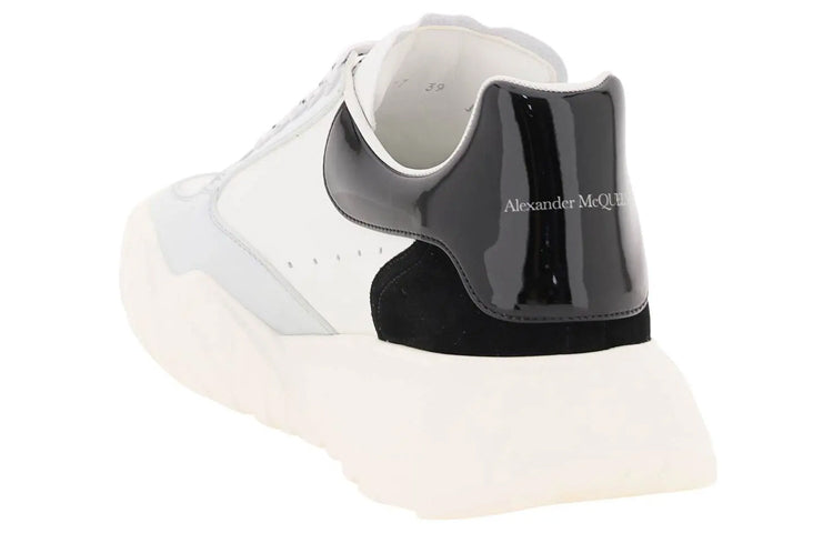 (WMNS) Alexander McQueen Court Leather Sneakers 'White Black Grey' 708077WICDB8979 #