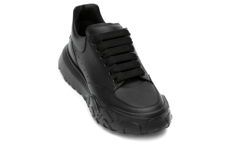 Alexander McQueen Oversized Court Trainer 'Black Leather' 634619WIA981000 #