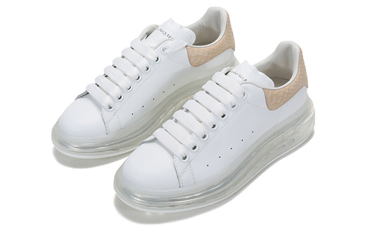(WMNS) Alexander McQueen Clear Sole Oversized Sneaker 'Beige Embossed Suede Crocodile' 650796WHZ4V9728 #