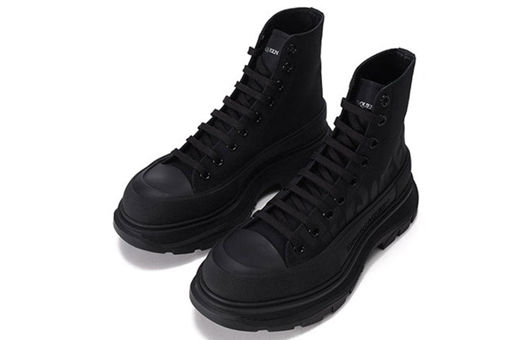 Alexander McQueen Tread Slick Logo Printed Sneakers 'Black' 682420W4RQ21070 #