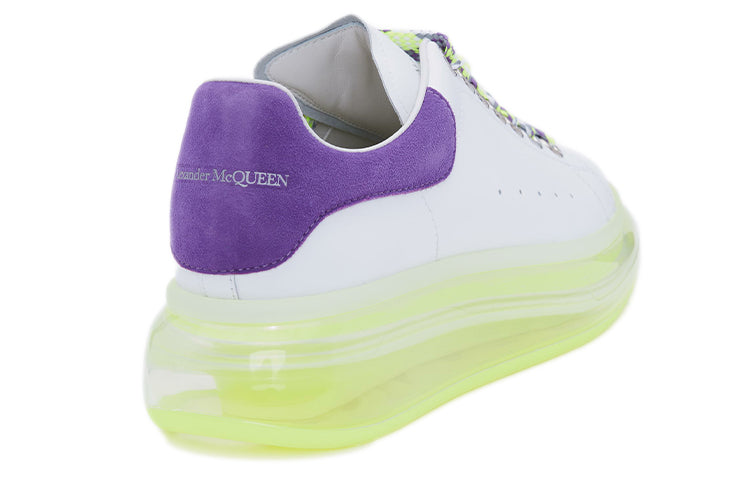 (WMNS) Alexander McQueen Neon Sole Leather Sneakers 'White Purple' 612744WIA4G9333 #