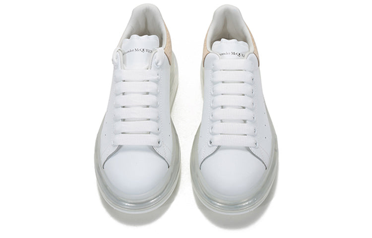 (WMNS) Alexander McQueen Clear Sole Oversized Sneaker 'Beige Embossed Suede Crocodile' 650796WHZ4V9728 #