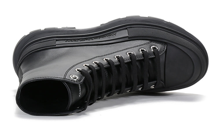 Alexander McQueen Tread Slick Lace Up Boot 'Triple Black Leather' 627206WHZ621081 #