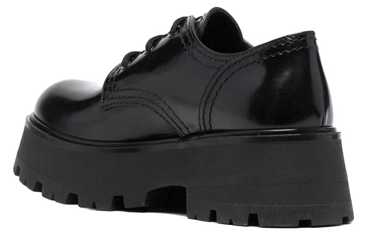 (WMNS) Alexander McQueen Wander Lace-Up Loafers 'Black' 700079WIC611000 #