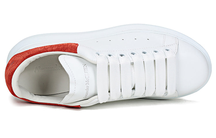 (WMNS) Alexander McQueen Oversized Sneaker 'Red Embossed Suede Crocodile' 650788WHZ4K9294 #