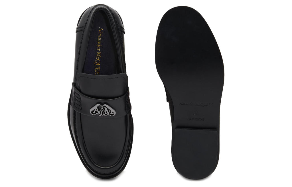 (WMNS) Alexander McQueen Seal Loafer 'Black Gun Metal 783218WIES31081 #