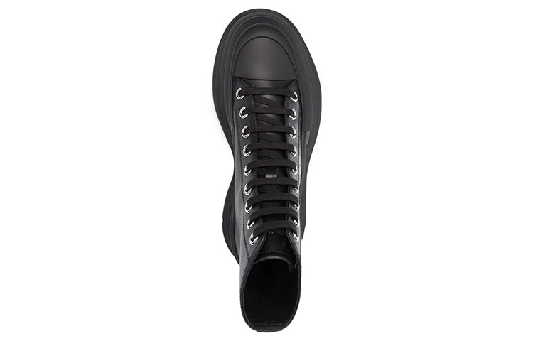 (WMNS) Alexander McQueen Tread Slick High-Top Boots 'Black' 679529WIABD1000 #