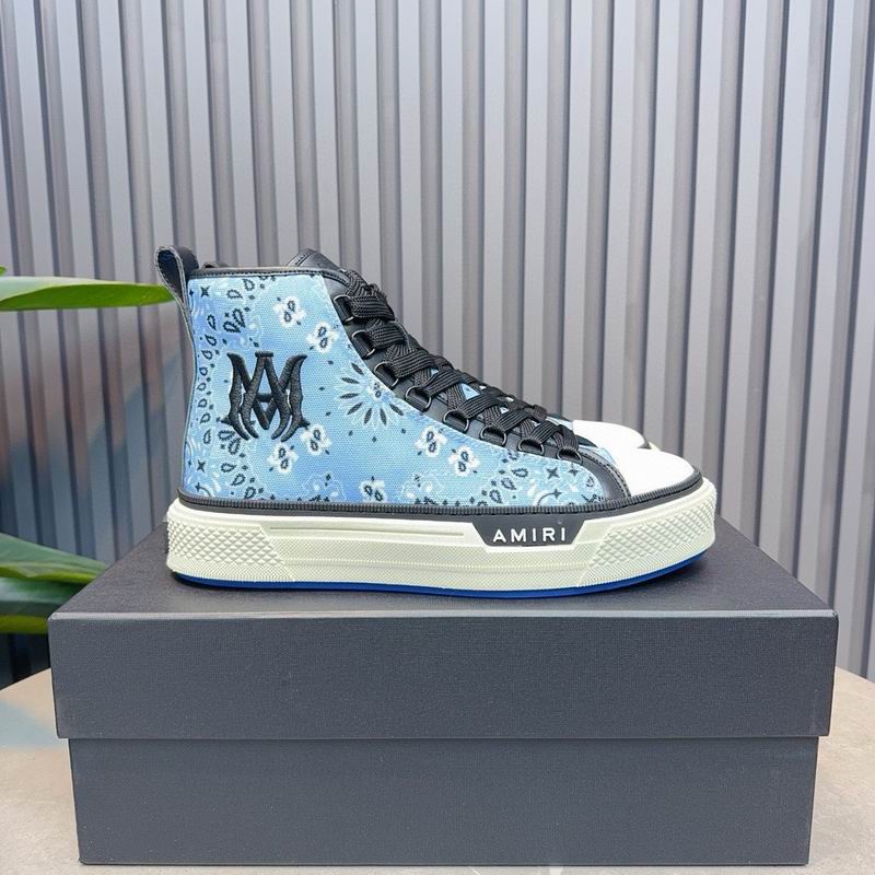Amiri Court High-Top Sneaker — Bandana Paisley Blue