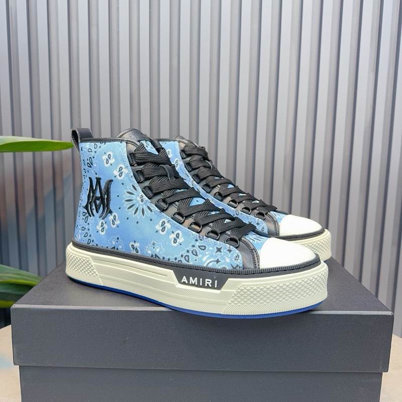 Amiri Court High-Top Sneaker — Bandana Paisley Blue