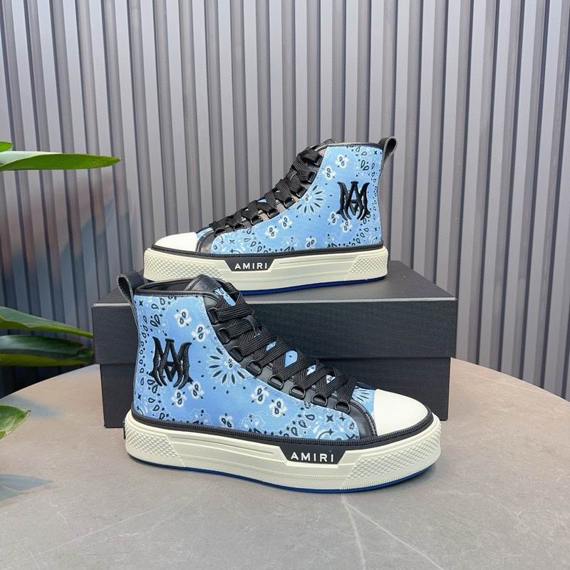 Amiri Court High-Top Sneaker — Bandana Paisley Blue