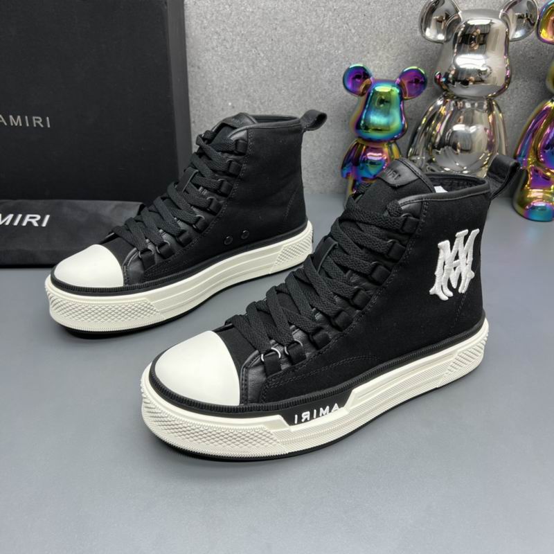 Amiri Court High-Top Sneaker — Black / White MA Monogram