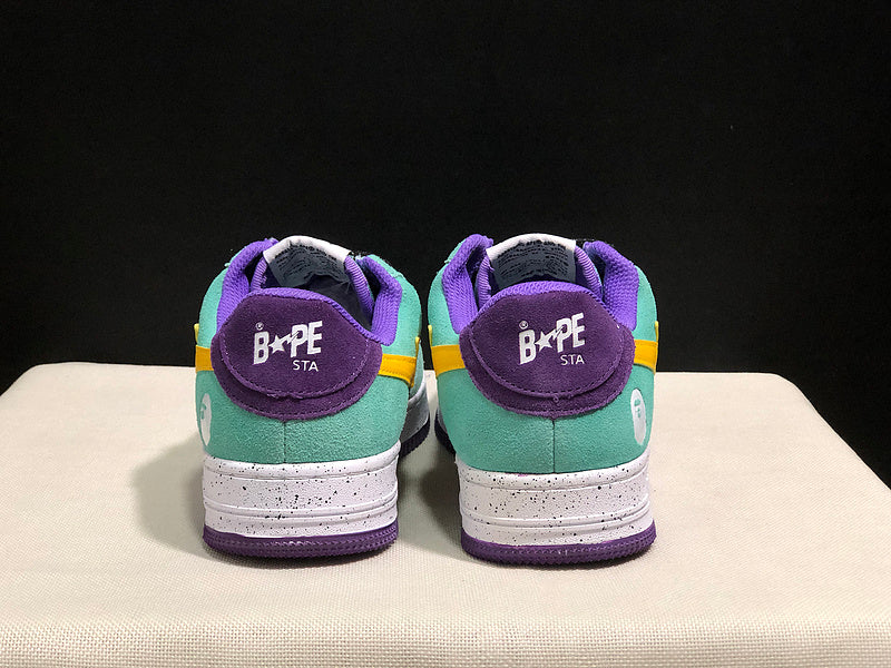 BAPE STA Sneakers | Multi-Panel Suede | Teal/Purple | EU Sizes 36–45