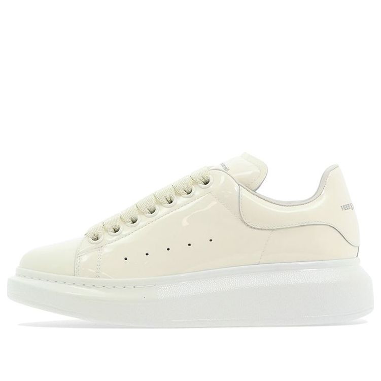 (WMNS) Alexander McQueen Glossy Low-Top Sneakers 'Cream White' 718130WIA347904 #