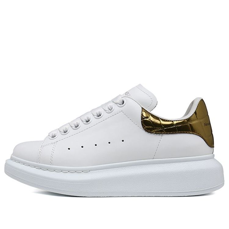 (WMNS) Alexander McQueen Oversized Sneaker 'Gold Crocodile' 553770WHYBQ9075 #