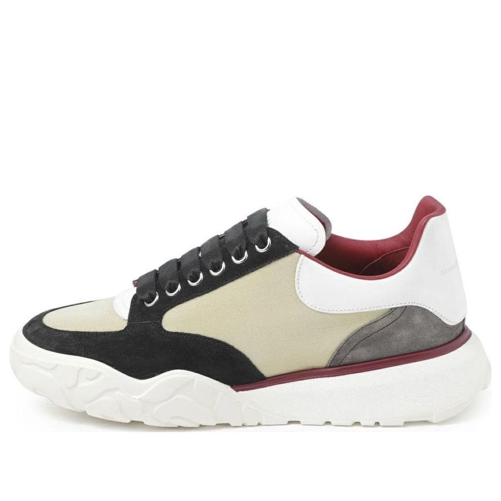Alexander McQueen Court Paneled Low-Top Sneakers 'Beige White Red' 750365W4WL12129 #