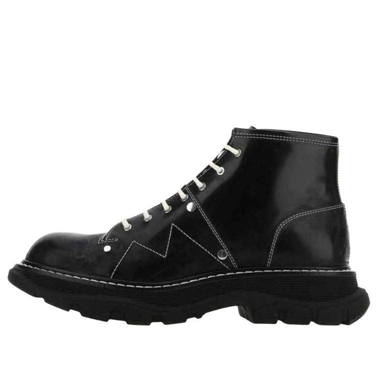 (WMNS) Alexander McQueen Tread Lace-Up Boots 'Black' 604253WHZ811090 #