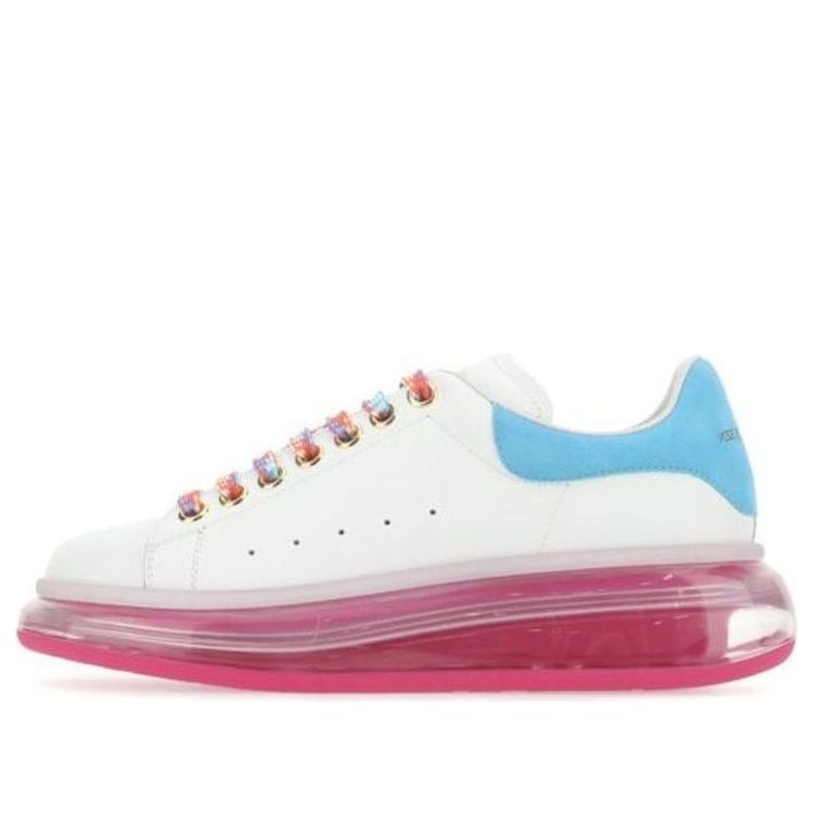 (WMNS) Alexander McQueen Oversized Leather Sneaker 'White Fuchsia' 612744WIA4G9323 #