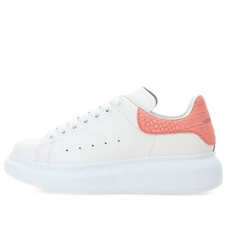 (WMNS) Alexander McQueen Oversized Sneaker 'Pink Embossed Suede Crocodile' 650788WHZ4K9648 #