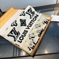 Louis Vuitton White and Black Graphic Scarf