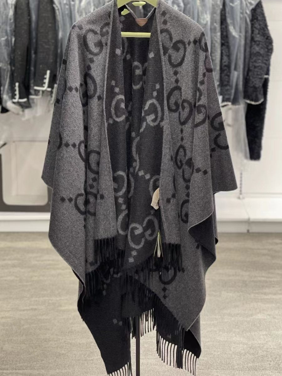 Gucci Interlocking-G Fringed Wrap Cape