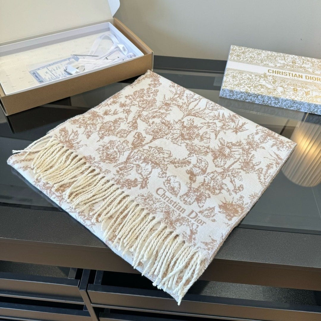 Dior Botanical Fringed Scarf
