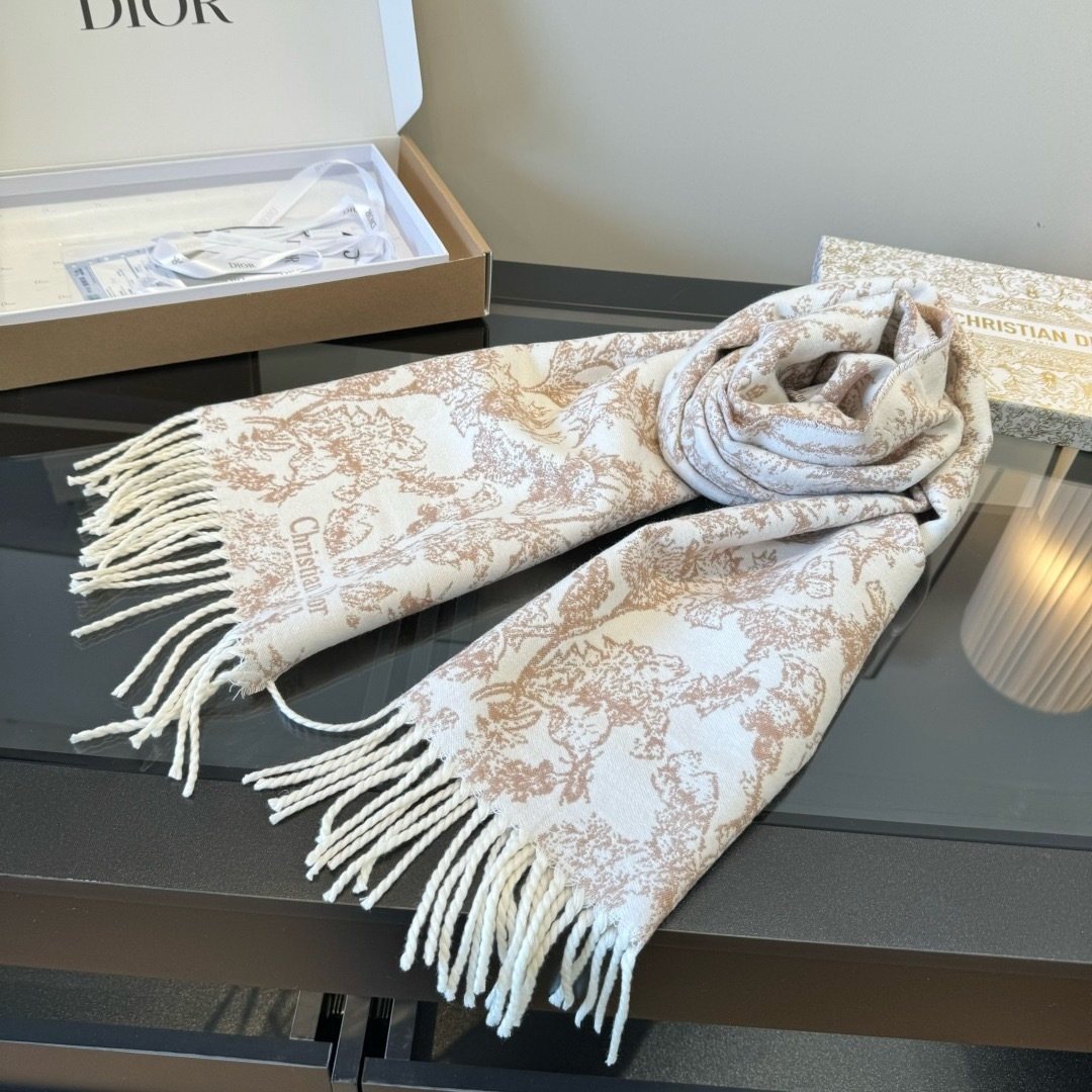 Dior Botanical Fringed Scarf