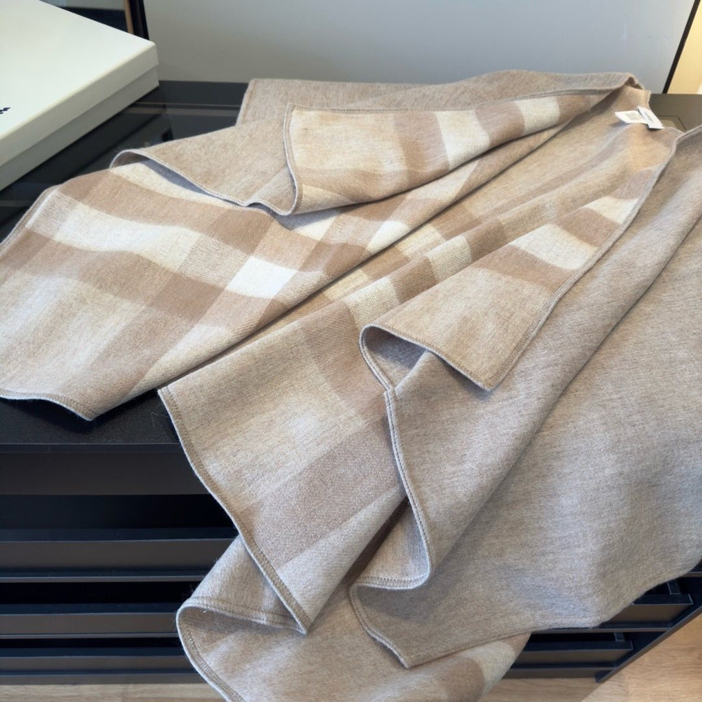 Burberry Reversible Plaid Cape Shawl