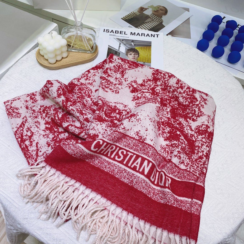 Dior Toile Print Fringed Scarf