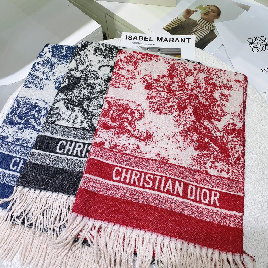 Dior Toile Print Fringed Scarf