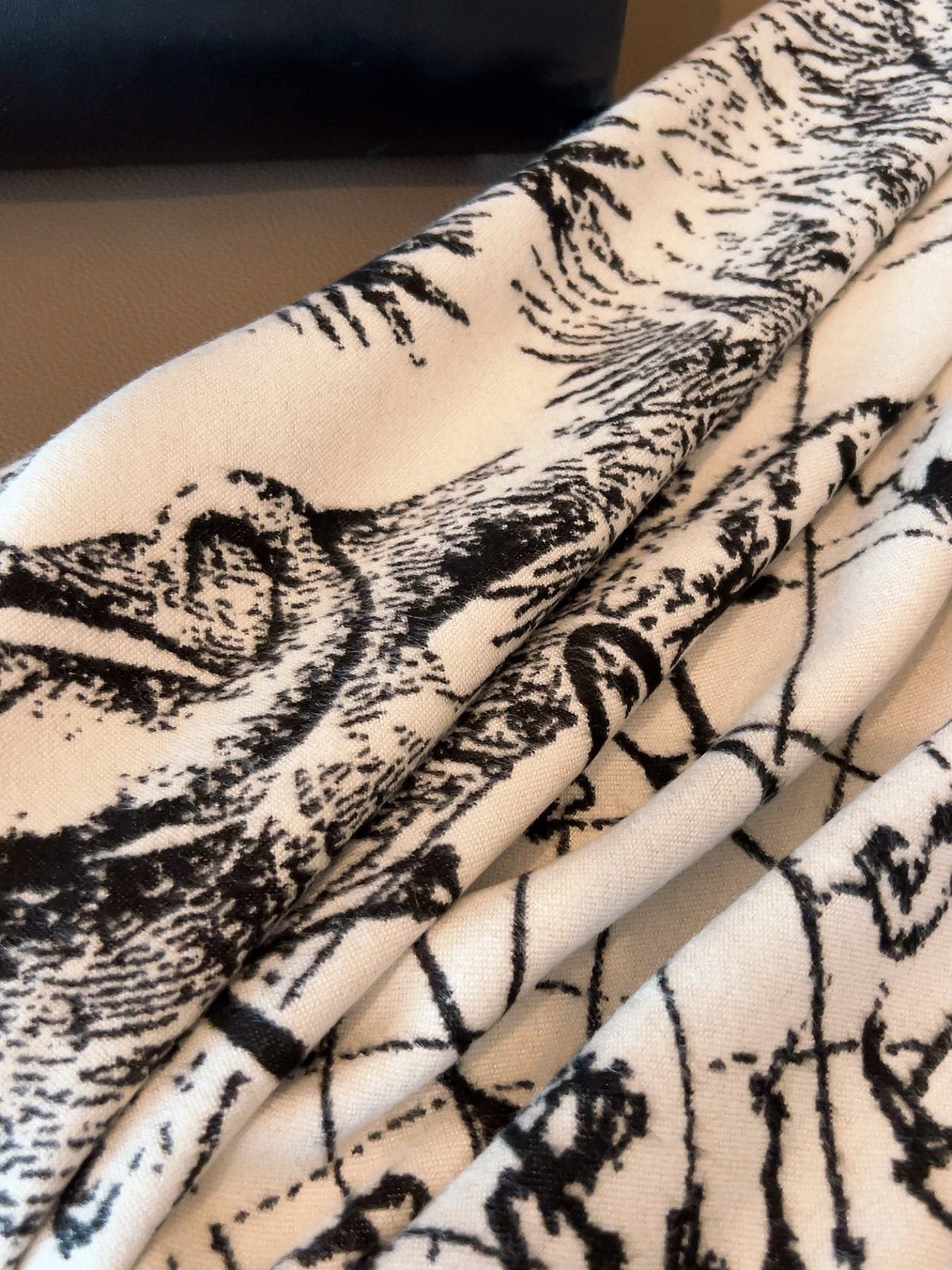 Dior Toile Print Fringed Shawl