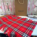 Burberry Long Plaid Fringed Scarf - 155 x 30 cm