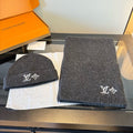 Louis Vuitton Embroidered Monogram Scarf and Beanie Set