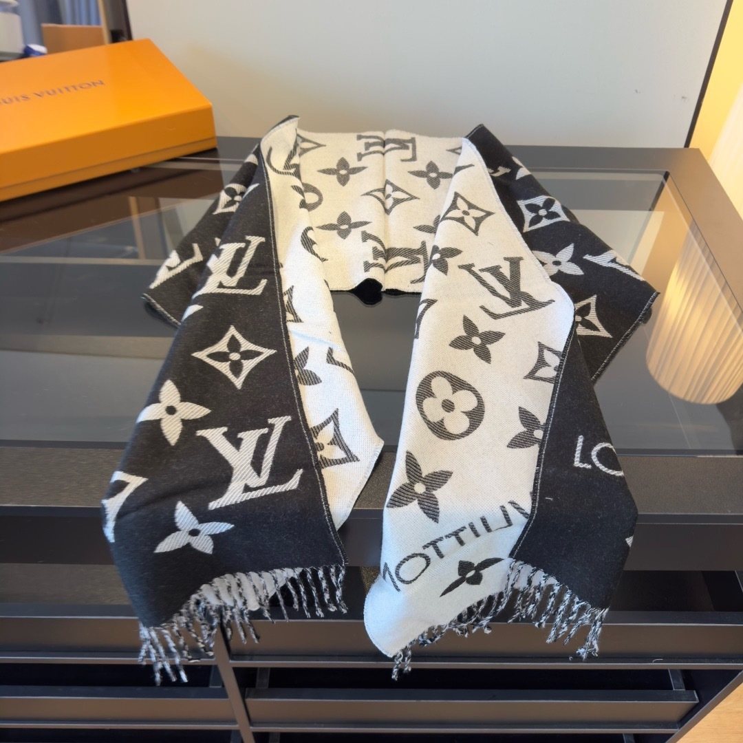 Louis Vuitton Reversible Wool Monogram Scarf - 180 x 30 cm