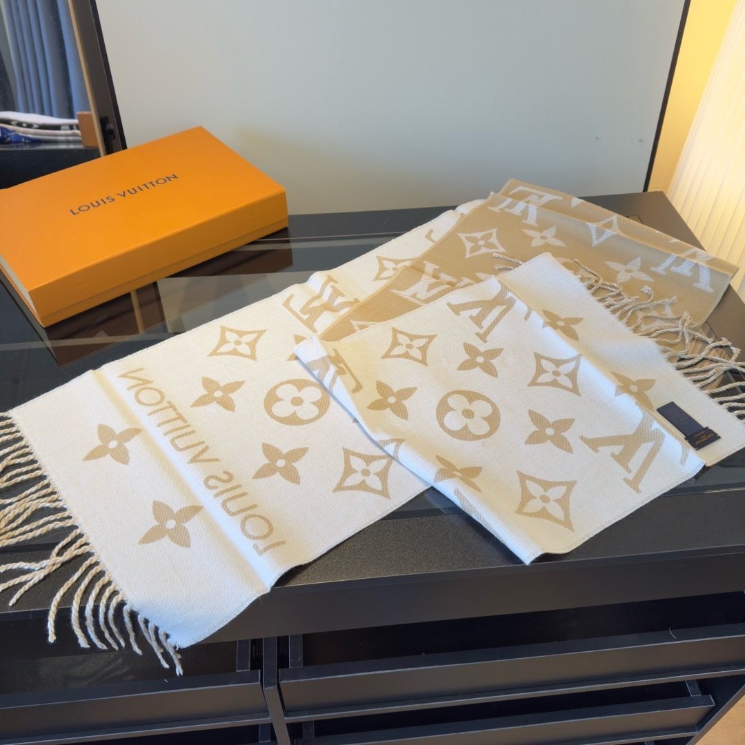Louis Vuitton Reversible Wool Monogram Scarf - 180 x 30 cm