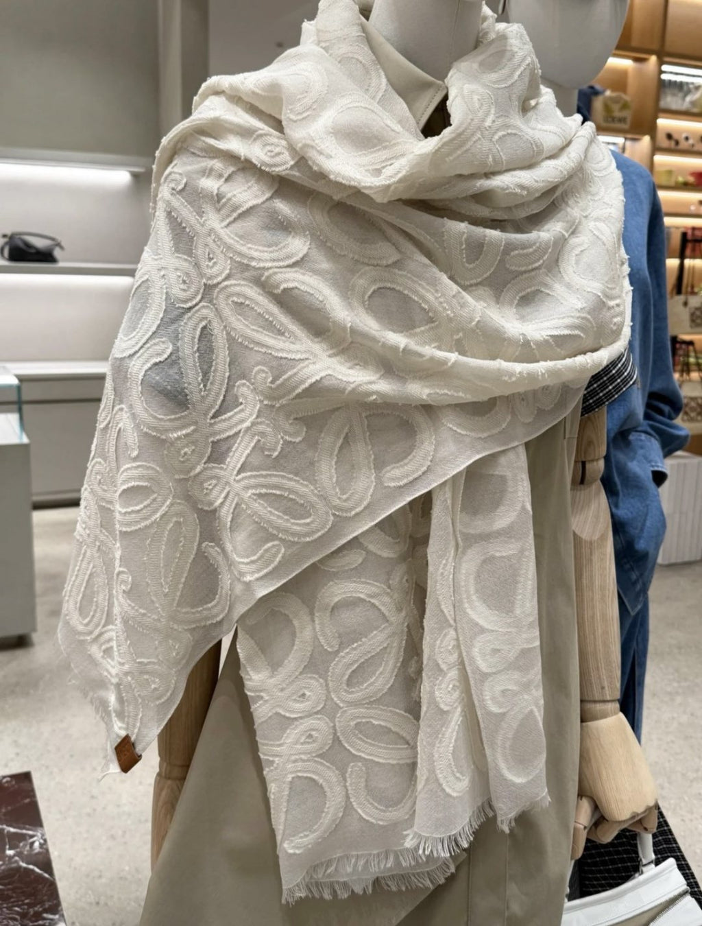 Loewe Anagram Fringed Scarf