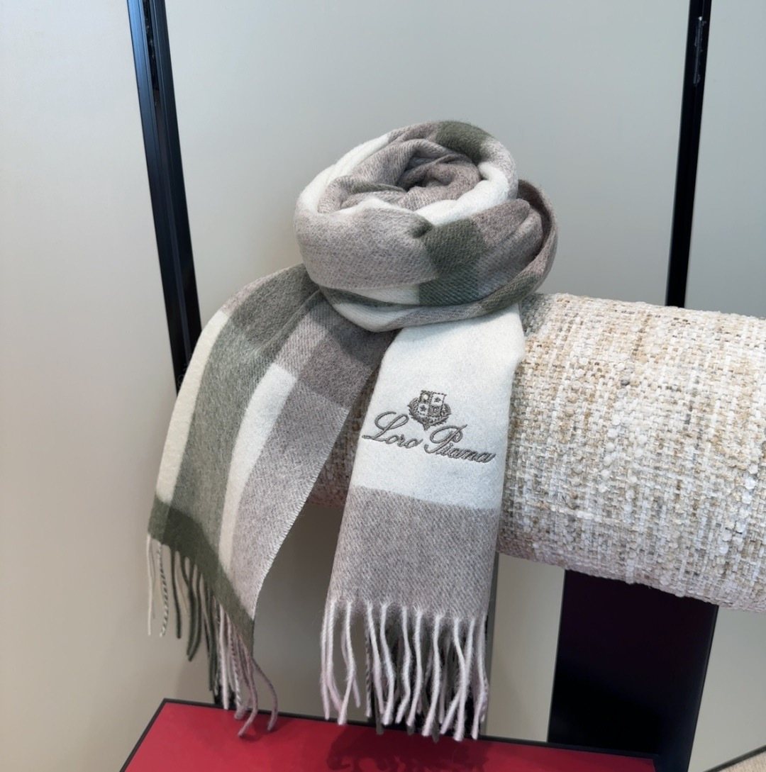 Loro Piana Fringed Plaid Scarf
