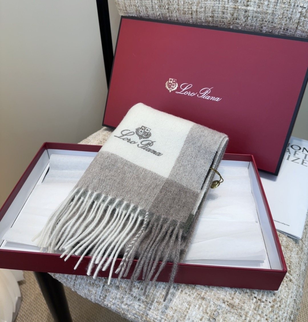 Loro Piana Fringed Plaid Scarf