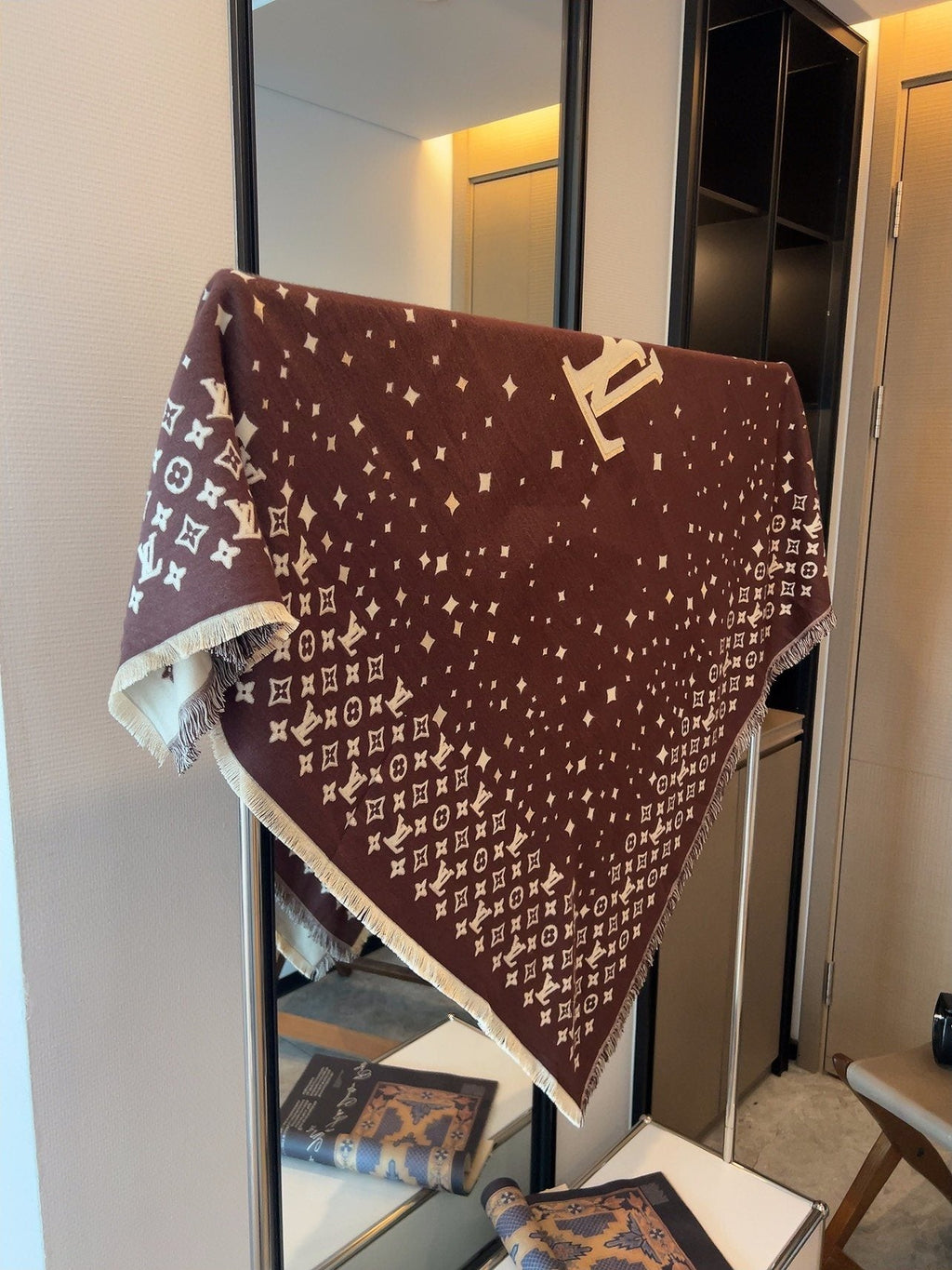 Louis Vuitton Starry Monogram Fringed Wrap