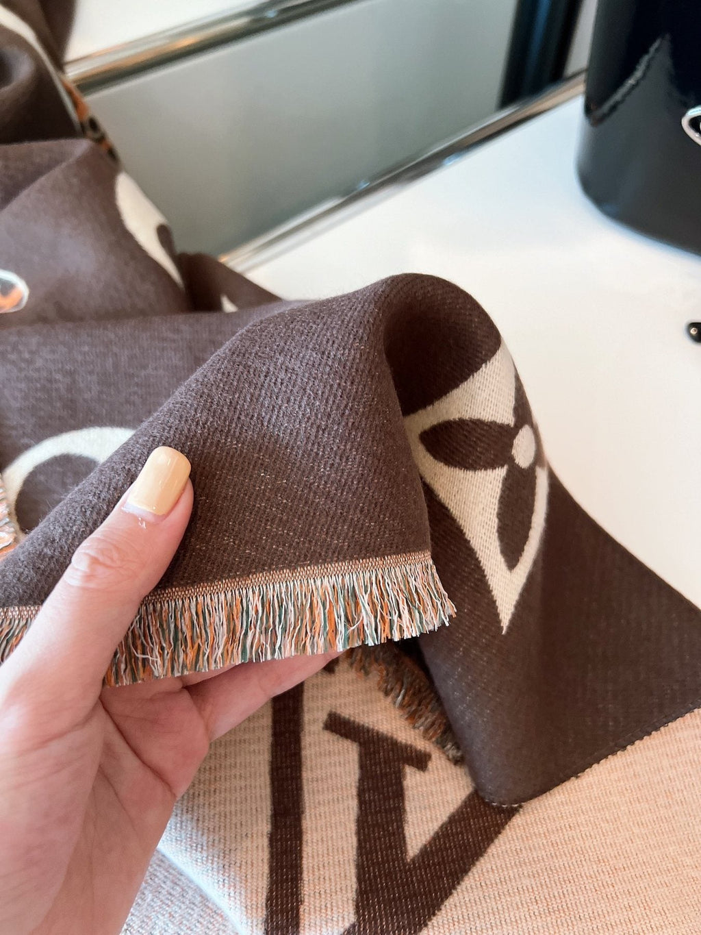 Louis Vuitton Cashmere-Blend Floral Monogram Scarf