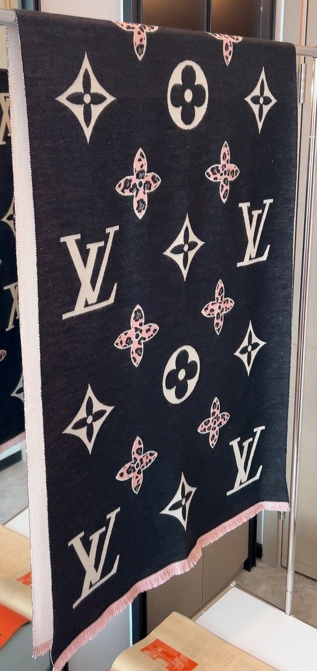 Louis Vuitton Cashmere-Blend Floral Monogram Scarf