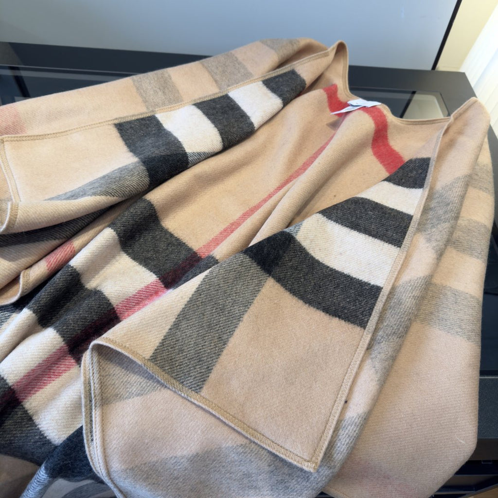 Burberry Reversible Plaid Poncho