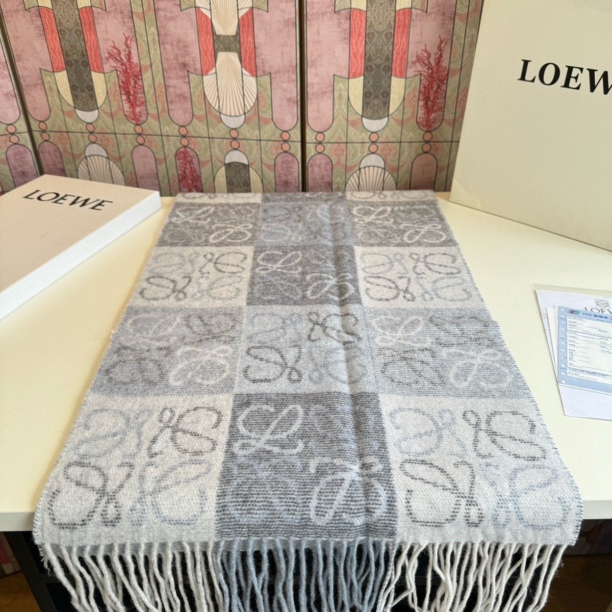 Loewe Fringed Loop-Motif Scarf